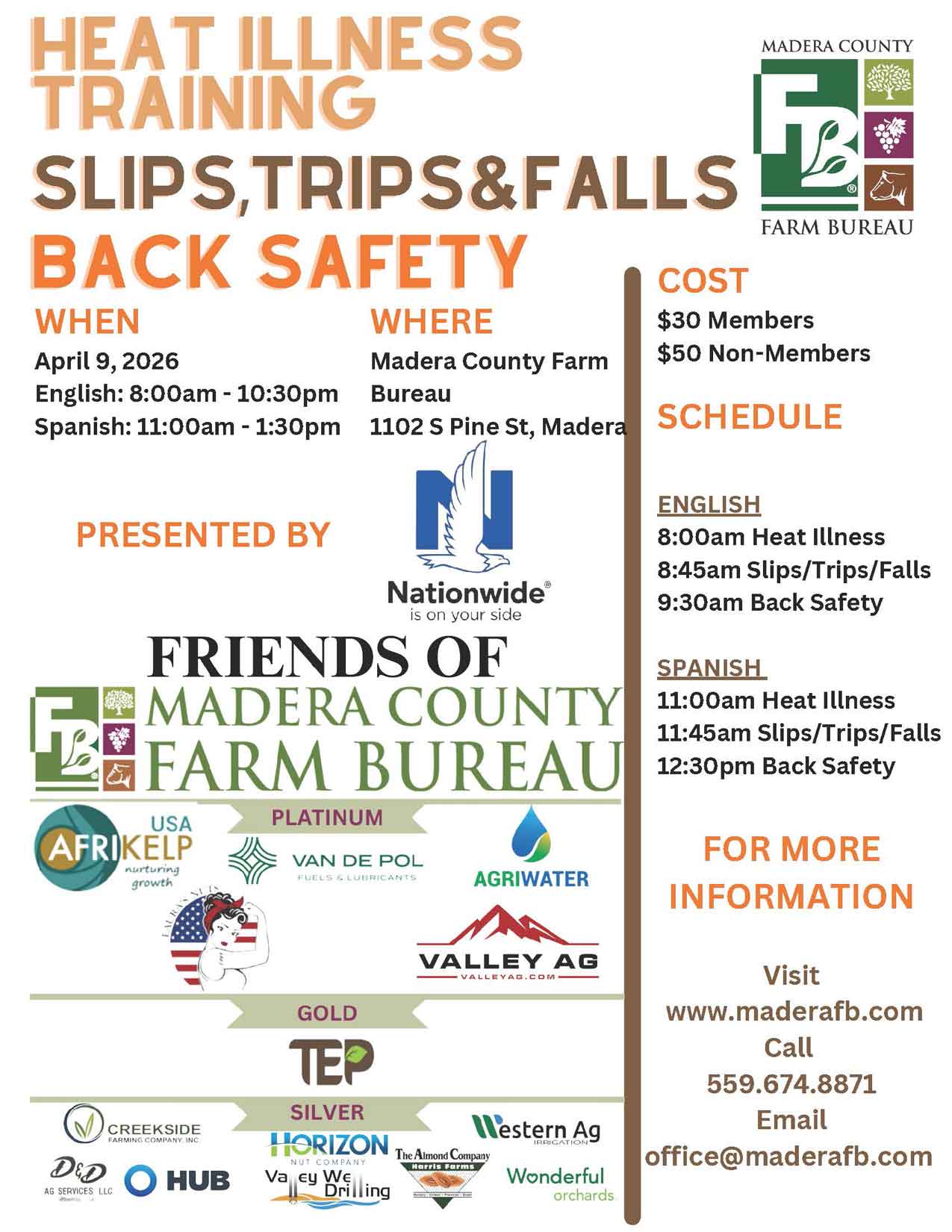 Heat Illness Training | Slips, Trips & Falls | Back Safety (English)