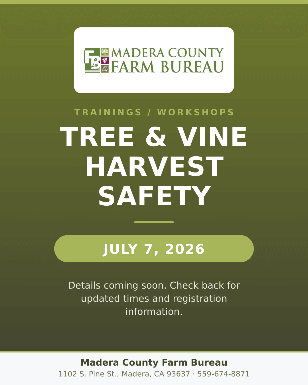 Tree & Vine Harvest Safety